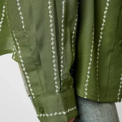 Chemise manches longues VERSO kaki en viscose