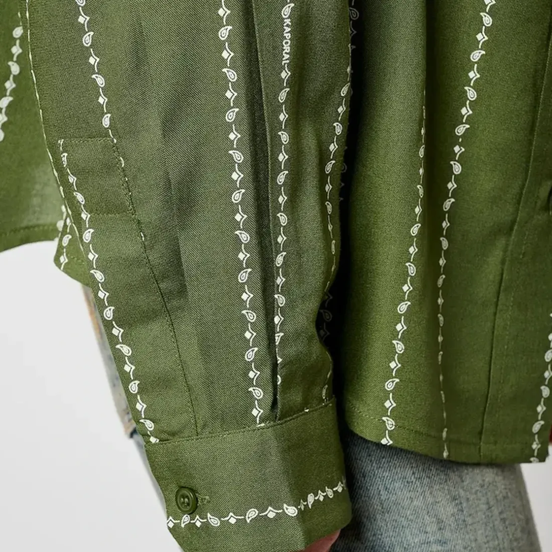 Chemise manches longues VERSO kaki en viscose