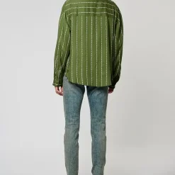 Chemise manches longues VERSO kaki en viscose