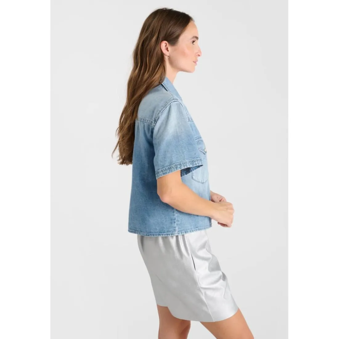 Chemise MONA bleu Iris en coton