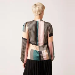 Chemise motifs asymétriques vert