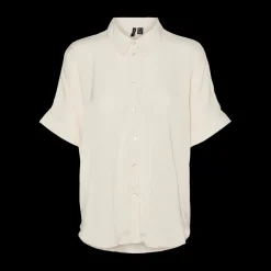 Chemise oversize manches courtes beige Élise
