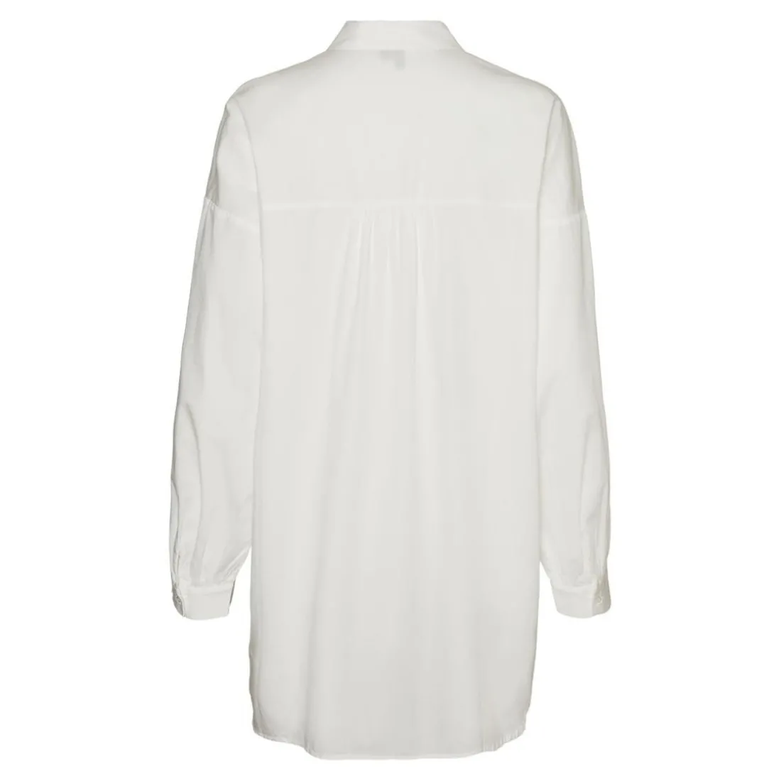 Chemise Regular Fit Col chemise Manches longues Extra long blanc en coton