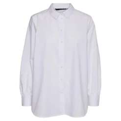 Chemise Regular Fit Col chemise Manches longues Oversize blanc