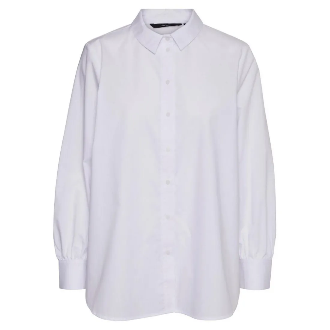 Chemise Regular Fit Col chemise Manches longues Oversize blanc