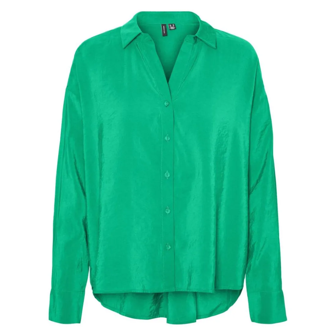 Chemise Regular Fit Col chemise Manches longues Oversize vert Olia