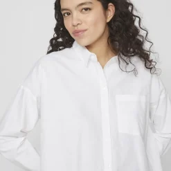 Chemise regular fit manches longues blanc Mina