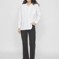 Chemise regular fit manches longues blanc Mina