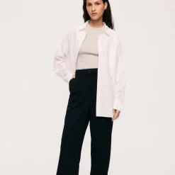 Chemise regular fit manches longues blanc Mina