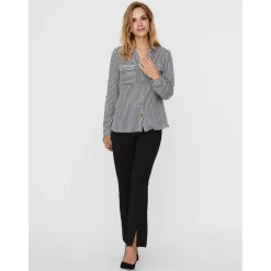 Chemise Regular Fit Rayures Col chemise Manches longues blanc