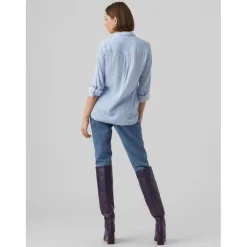 Chemise Regular Fit Rayures Col chemise Manches longues Longueur regular blanc en viscose Maëlys