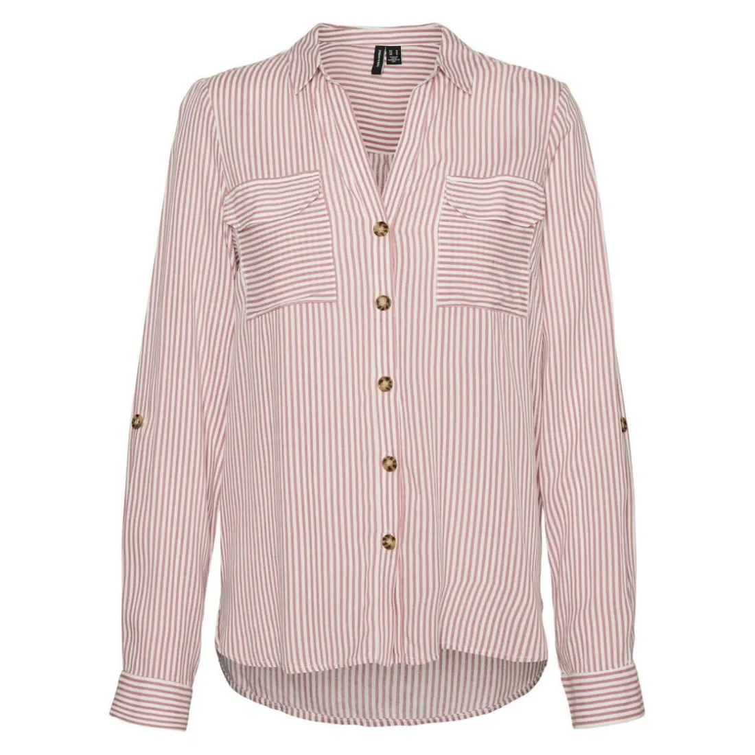 Chemise Regular Fit Rayures Col chemise Manches longues Longueur regular blanc en viscose Ora