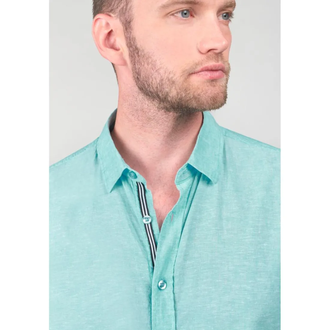 Chemise RODES bleu Dirk en lin