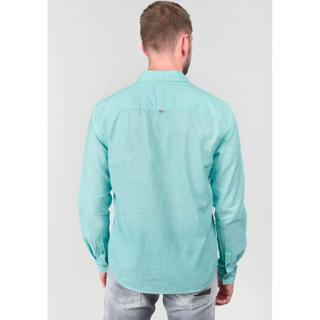 Chemise RODES bleu Dirk en lin