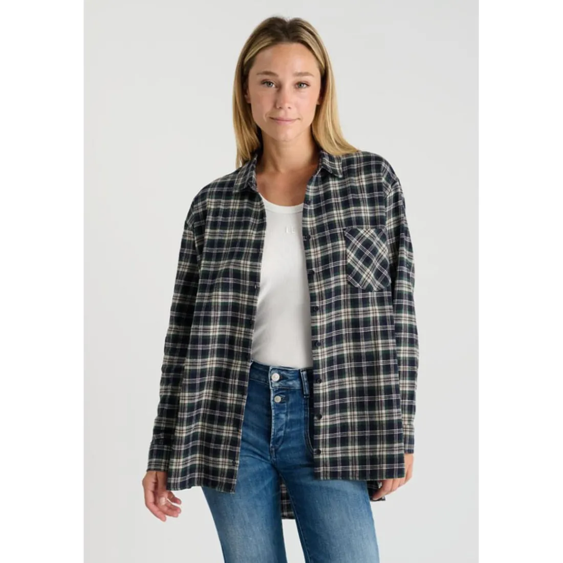 Chemise SHANGI vert Alice en cuir