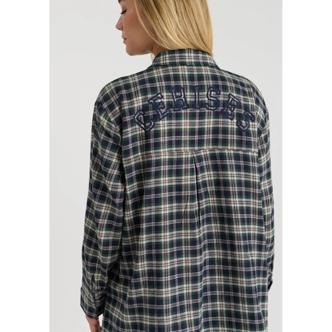Chemise SHANGI vert Alice en cuir
