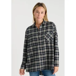 Chemise SHANGI vert Alice en cuir