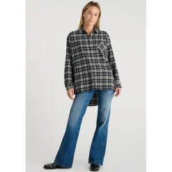 Chemise SHANGI vert Alice en cuir