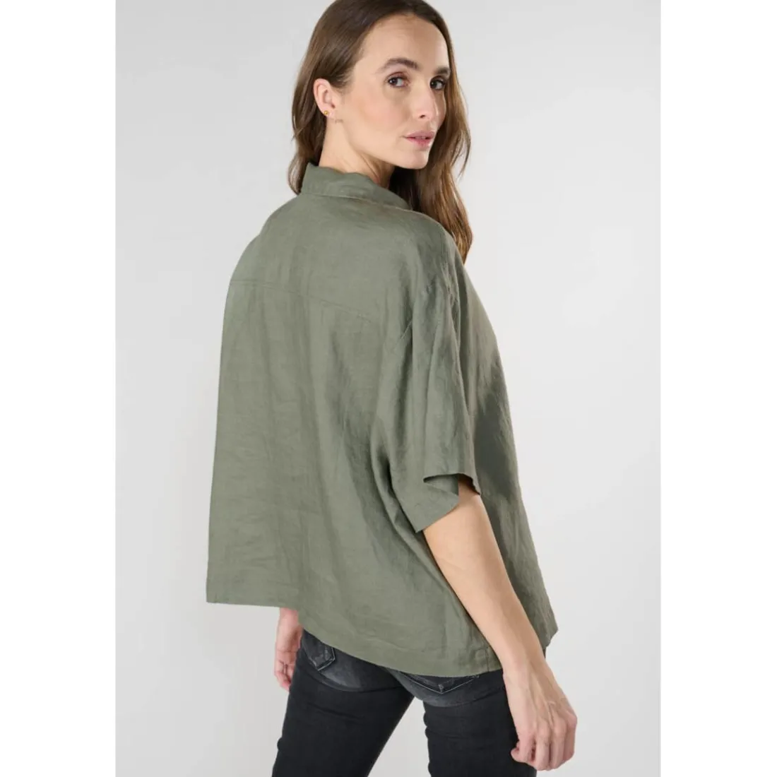 Chemise TULIPE kaki Lise en lin