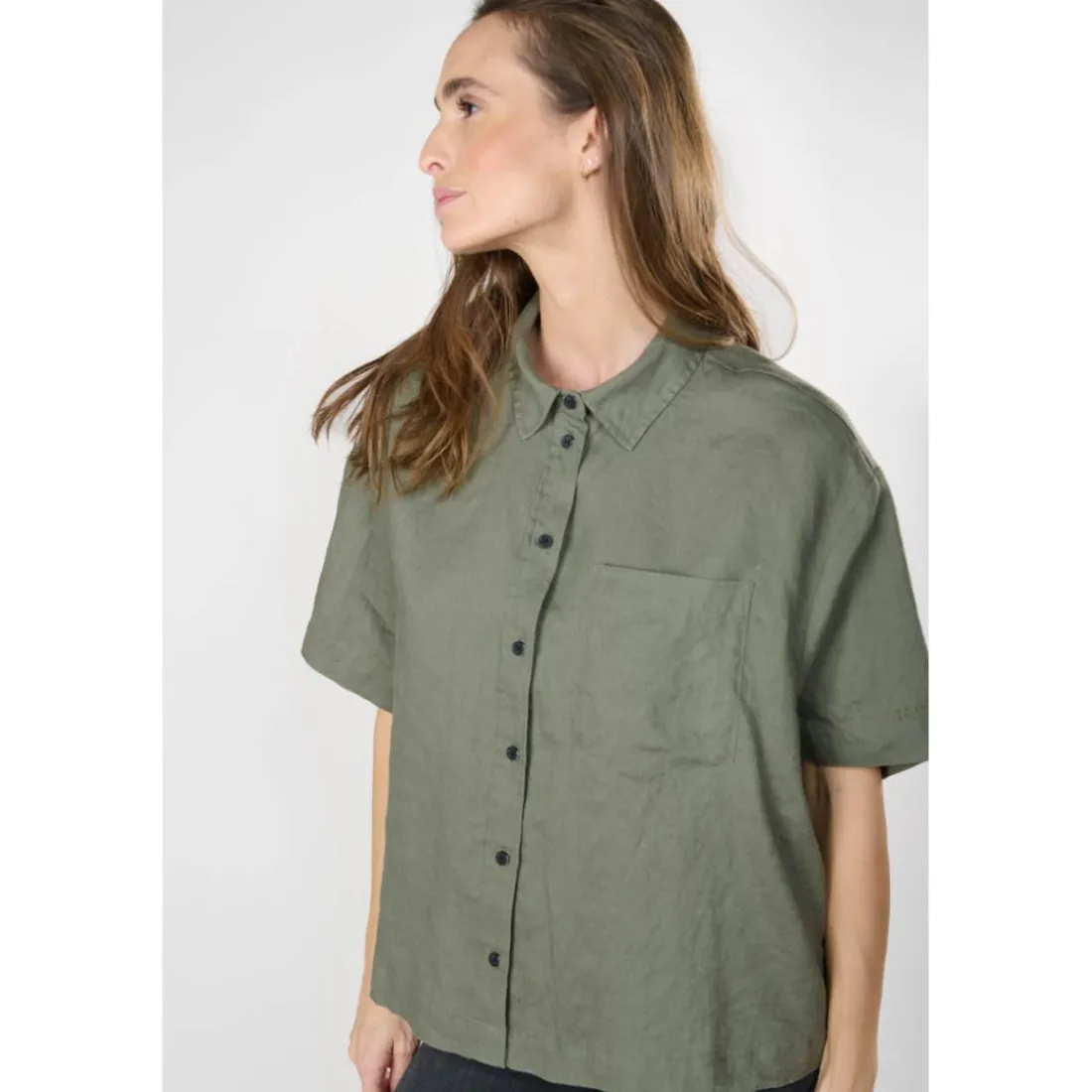 Chemise TULIPE kaki Lise en lin