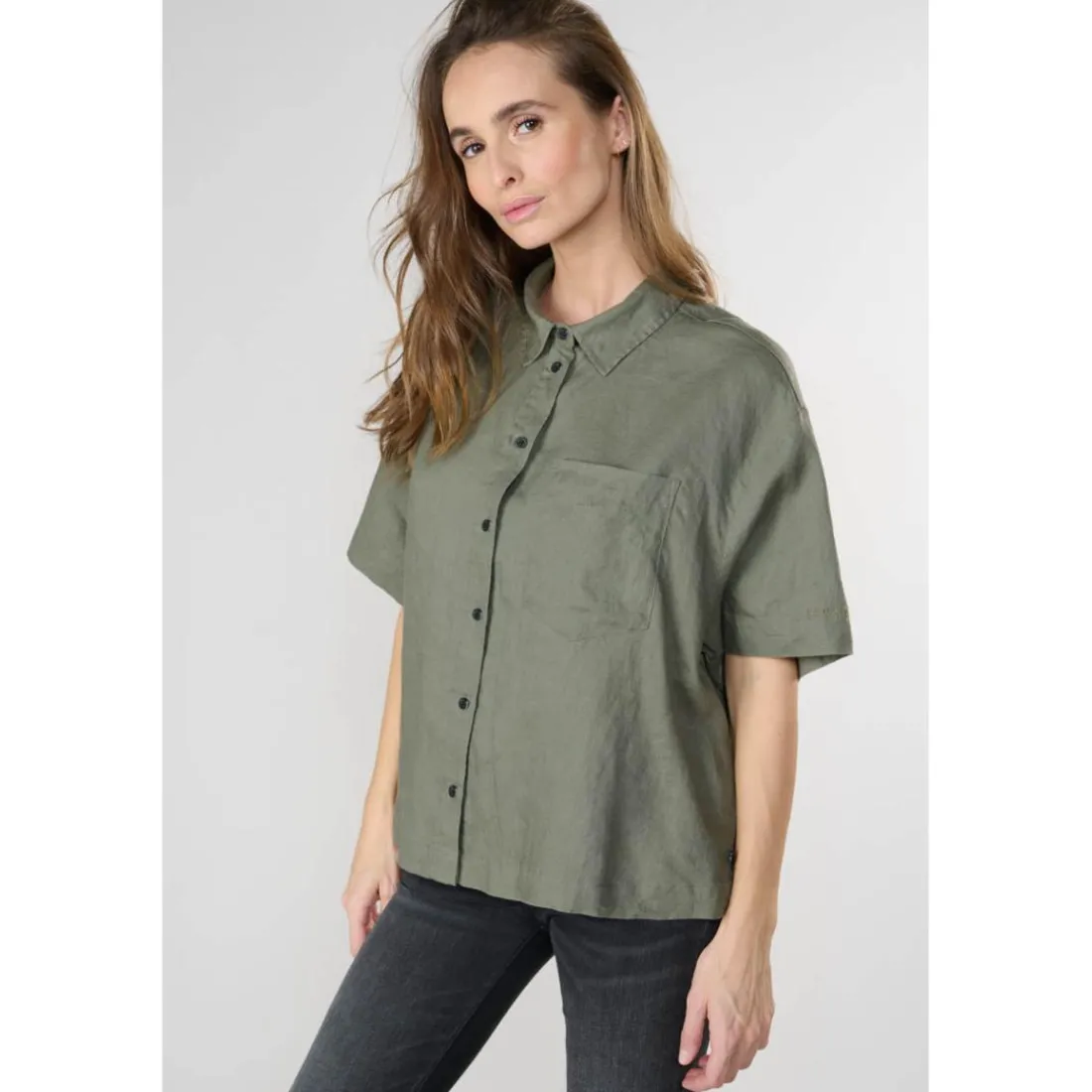 Chemise TULIPE kaki Lise en lin