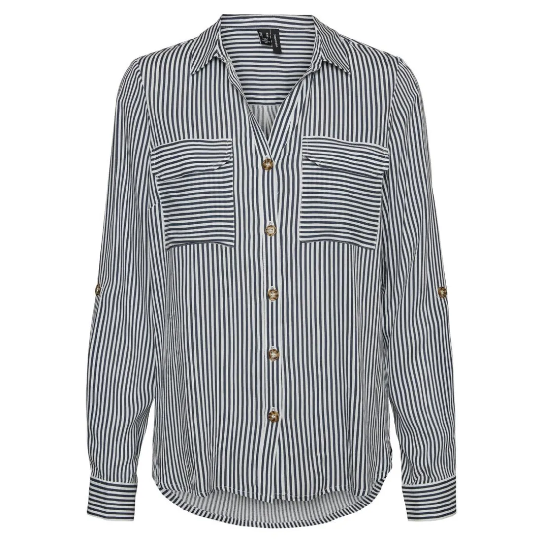 Chemises à rayures blanc en viscose Clara