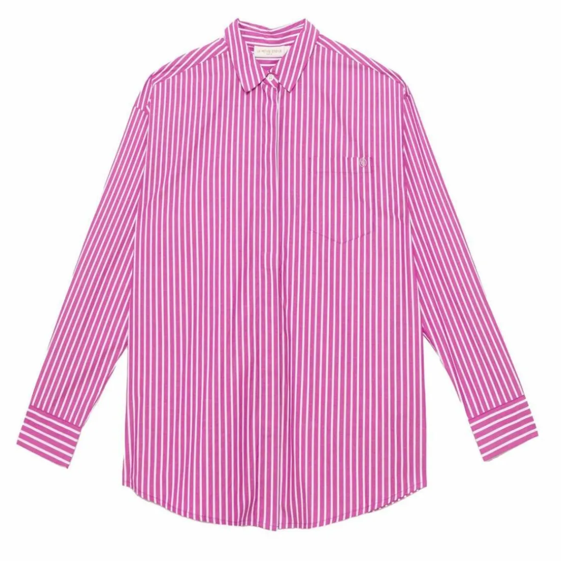 Chemisier à rayures fushia CLONY en coton fuchsia