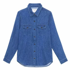 Chemisier CECILIA wash bleu en coton