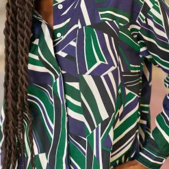 Chemisier CHANICE raye bleu en viscose