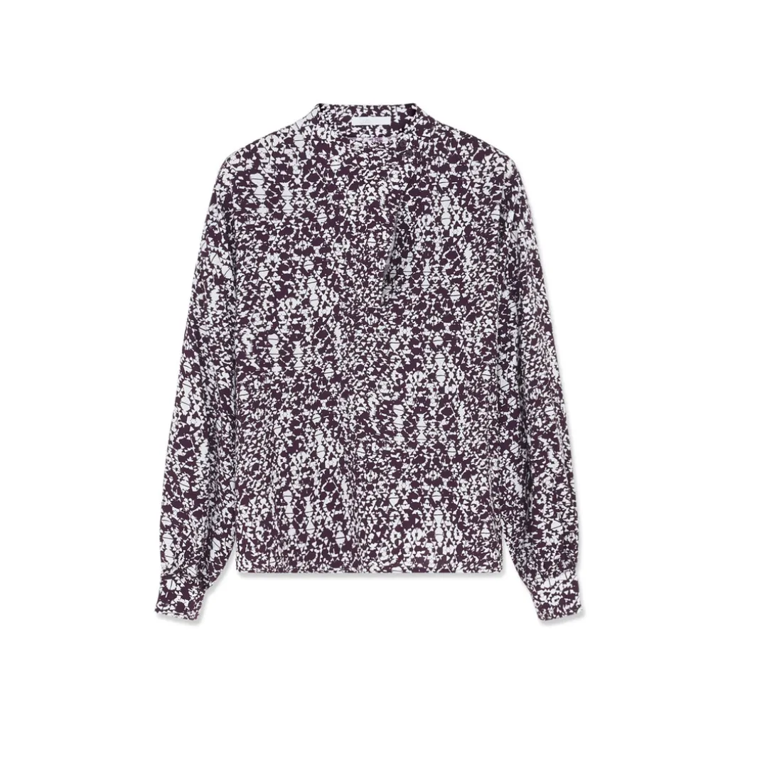 CHEMISIER IMPRIME MEREDITH noir en viscose