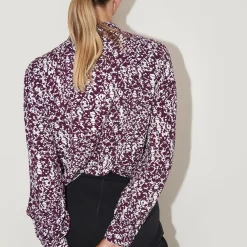 CHEMISIER IMPRIME MEREDITH noir en viscose