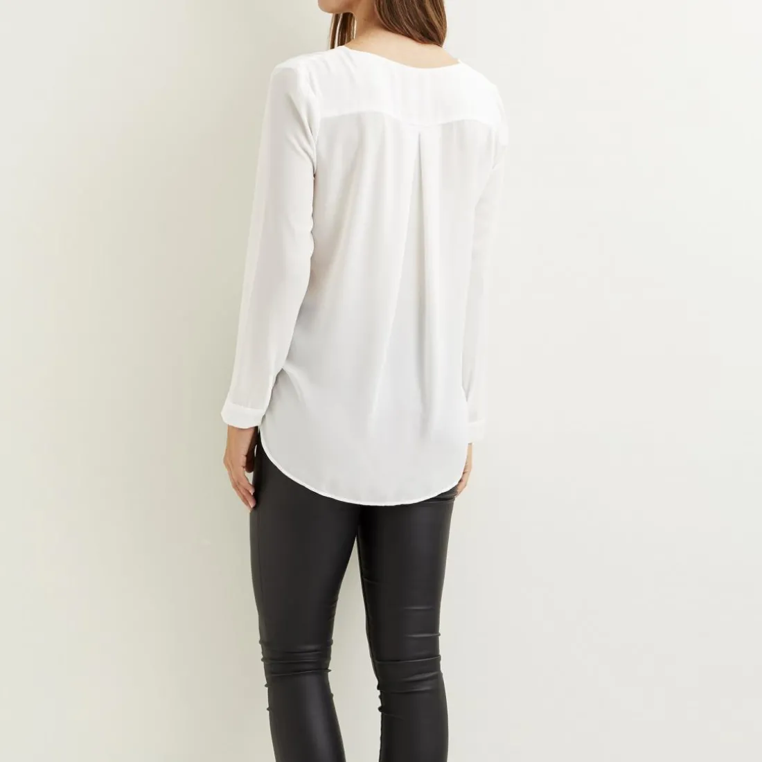 Chemisier manches longues femme Vila - Blanc