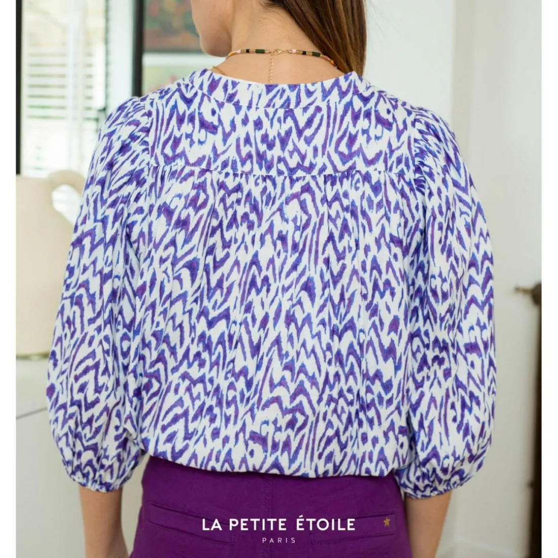 Chemisier NATA violet en coton