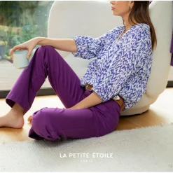 Chemisier NATA violet en coton