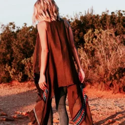 Coachella - Pareo marron en coton