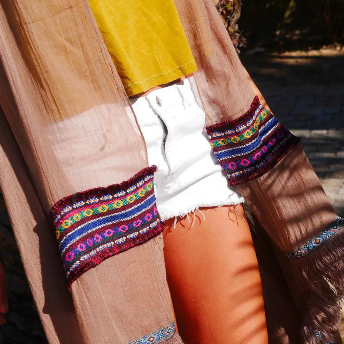 Coachella - Pareo marron en coton