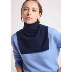 Col roulé PAULA en cachemire bleu marine