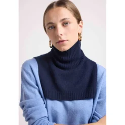 Col roulé PAULA en cachemire bleu marine