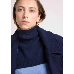 Col roulé PAULA en cachemire bleu marine