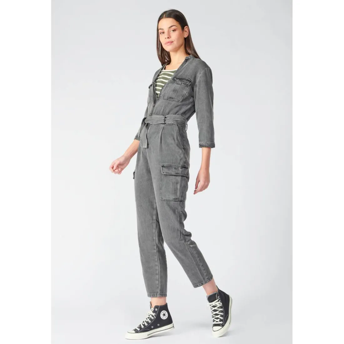 Combinaison carotte CHANCE noir en tencel