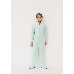 Combinaison manches longues bleu ciel en coton