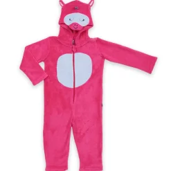 Combinaison Manches Longues fille - Rose et Gris Licorne