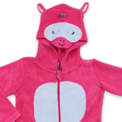 Combinaison Manches Longues fille - Rose et Gris Licorne