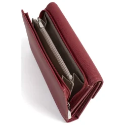 Compagnon de voyage Stop RFID Cuir MAYA Carmin rouge Isa