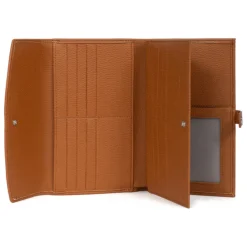 Compagnon de voyage Stop RFID Cuir MAYA Caramel Vale