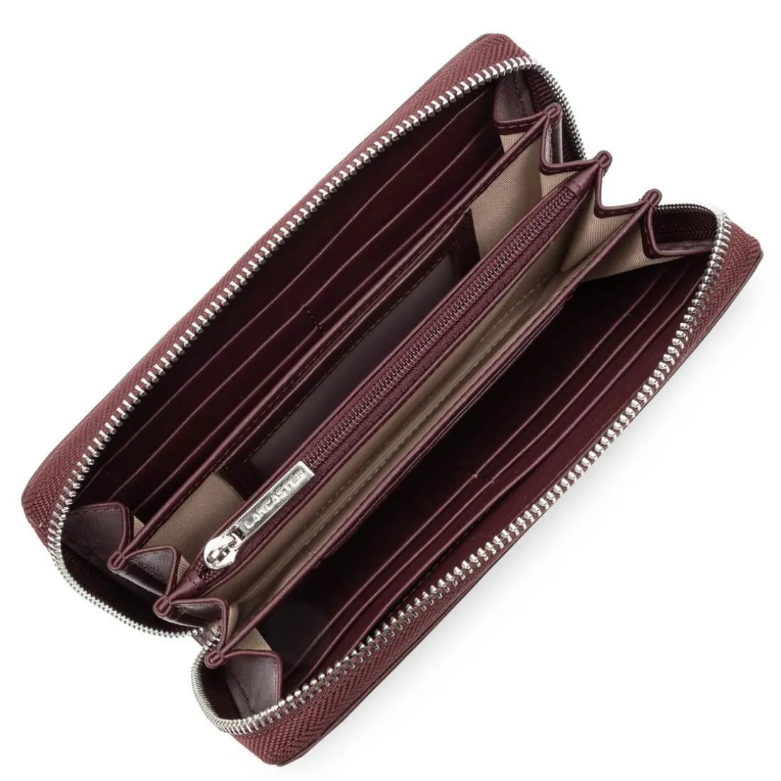 Compagnon Zippé bordeaux en cuir