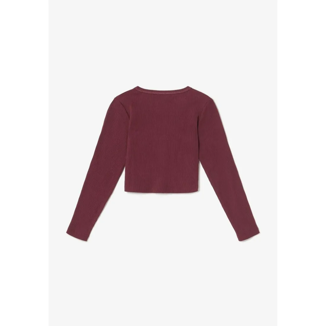 Crop top fille Virginia bordeaux rouge en coton