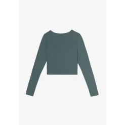 Crop top fille Virginiagi vert bouteille en coton