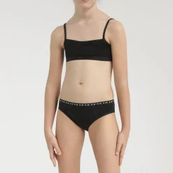 Culotte flux moyen - Noire Dim en coton