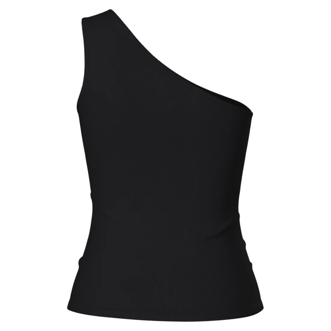 Débardeur asymétrique Ruka noir en coton Ivy
